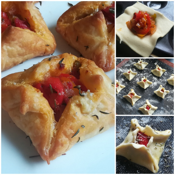 Feuilletés apéritifs de compotée tomate/poivrons