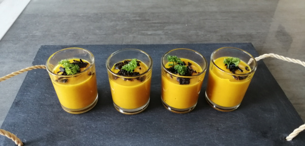 Verrines carottes curry coco